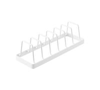 Yamazaki 1375 TOWER Rangement pour assiettes, blanc, Acier, minimaliste, 11 x 32 x 9 cm (L x L x H)