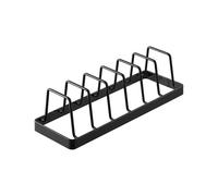 Yamazaki 1376 TOWER Rangement pour assiettes, noir, Acier, minimaliste, 11 x 32 x 9 cm (L x L x H)