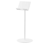 YAMAZAKI 1433 Smart Support de Tablette réglable en Hauteur, Blanc, Acier/Résine ABS/Silicone, Minimaliste, 17x17x40.8-65.8 cm
