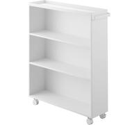 YAMAZAKI 1485 Tower Chariot à Livres Minimaliste en Acier et Nylon Blanc 15,6 x 59 x 70 cm