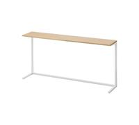 Yamazaki 1692 Tower Étagère de Cuisine avec Tablette en Bois, Blanc, Acier/Bois/Polypropylène, Minimaliste, 18,3 x 90 x 46,7 cm (L x L x H)