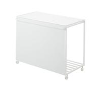 YAMAZAKI 1822 TOWER 3Compartment Trash Can with Casters, white, Steel/Polypropylene/Nylon, 76 x 44 x 60 cm