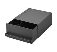 Yamazaki 2019 TOWER Sliding Countertop Drawer, black, Steel/Polypropylene/Magnet, 22.2 x 27.5 x 11.5 cm