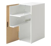 YAMAZAKI 2109 Tower Game Console Organizer, White, Steel/Wood/Magnet/Silicone, 24.7 x 36.5 x 60.3 cm