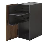 YAMAZAKI 2110 Tower Game Console Organizer, Black, Steel/Wood/Magnet/Silicone, 24.7 x 36.5 x 60.3 cm