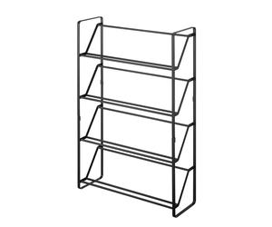 YAMAZAKI 2392 Frame 4Tiered Shoe Rack, Black, Steel, 53 x 17.5 x 80 cm