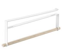 Yamazaki 2418 Tosca Under~Shelf Paper Towel Holder, White, Steel/Wood, 2 x 32 x 12 cm