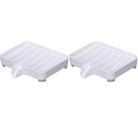 Yamazaki 3249 Mist Soap Tray, White, ABS Resin/Silicone, 11 x 10 x 2 cm (Lot de 2)