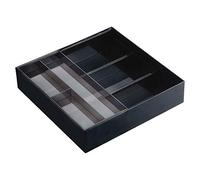 Yamazaki 3442 Tower Organisateur de tiroir Extensible avec glissière, Noir, Résine ABS/Résine PS, Minimaliste, 25 x 24.6 x 5.7 c m
