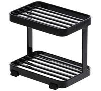 Yamazaki 3602 Tower 2~Tiered Soap Tray, Black, Steel, 11 x 7.5 x 9.5 cm