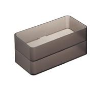 YAMAZAKI 3643 TOWER Stackable Organizer M X2 Set, black, PS Resin, 8 x 16 x 3.7 cm