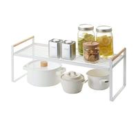 Yamazaki 3803 Tosca Storage Shelf, White, Steel/Wood, 60 x 22.5 x 22 cm