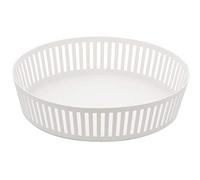 Yamazaki 3813 Tower Fruit Basket Wide, White, Steel, 25 x 25 x 5.5 cm