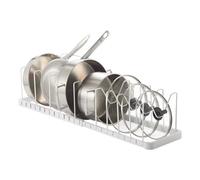 Yamazaki Rangement pour poêles et couvercles 3840 TOWER extensible blanc ABS/acier 45–82×20×17,5 cm