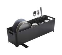 Yamazaki 4315 Tower Panier égouttoir Mince, Noir, Résine ABS, Minimaliste, 55.5 x 16.5 x 16 c m