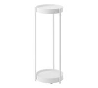YAMAZAKI 4366 TOWER 2Tiered Plant Stand with Caster, white, Steel / Polypropylene / Nylon, 25 x 26.5 x 70 cm