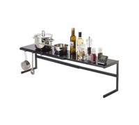 Yamazaki 4481 TOWER Extendable Kitchen Rack, black, Steel, 54~92 x 22.5 x 25 cm