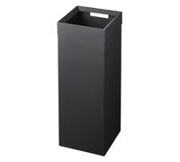 Yamazaki 4489 TOWER Grande poubelle, noir, Acier, minimaliste, 22.5 x 22.5 x 60 c m