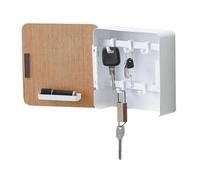 YAMAZAKI Boîte à clés 4802 RIN Acier/contreplaqué Blanc 15,8×5,7×15,8 cm