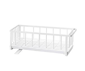YAMAZAKI 5068 Tower Wire Dish Drainer Slim, White, Steel/ABS Resin/Polypropylene/Silicone, 57.5 x 16 x 18.5 cm