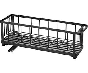 Yamazaki 5069 Tower Egouttoir en Fil métallique Slim, Noir, Acier/Résine ABS/Polypropylène/Silicone, Minimaliste, 57.5 x 16 x 18.5 c m