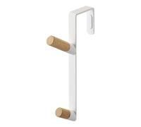 YAMAZAKI Porte‑manteau à accrocher sur porte TOWER 5171 acier/bois blanc 1,5 x 10 x 18 cm