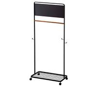 yamazaki 5176 TOWER Kids Coat Rack with Panel, black, Steel/Wood/Nylon, 68.5 x 33 x 140 cm