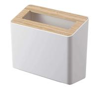 YAMAZAKI Poubelle de table 5231 RIN – blanche – résine ABS/bois 22×9×15,5 cm