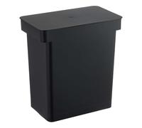 YAMAZAKI 5428 TOWER Airtight Trash Can with Caster, black, Polypropylene/ABS Resin/POM Resin/Silicone/Steel, 41 x 24 x 42.5~65.5 cm