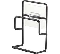 Yamazaki 7018 Tower Double Crochet Adhésif Porte-éponge Noir Acier/Silicone/Polycarbonate/PET/Polyuréthane, Minimaliste, 6 x 7,3 x 13 cm (L x l x H)