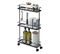 Yamazaki 7152 Tower Storage Cart, Black, Steel, 38 x 12 x 66 cm