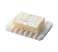 Yamazaki 7395 Flow Soap Tray, White, Silicone, 11.5 x 8 x 1 cm