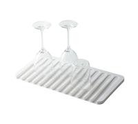 Yamazaki 7445 Flow Draining Mat, White, Silicone, 38 x 20 x 1.2 cm