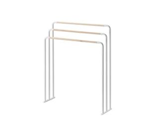 Yamazaki 7467 Plain Bath Towel Hanger, White, Steel/Wood, 70 x 19 x 83 cm