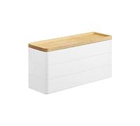 Yamazaki - Boite à bijoux 3 niveaux en plastique Slim blanc