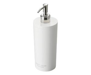 YAMAZAKI Distributeur de Douche à Domicile - Pompe à Bouteille contemporaine | Plastique ABS, résine, Inoxydable, polyéthylène, Blanc, Rond