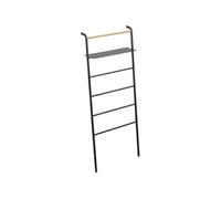 Yamazaki Échelle porte-serviettes 3872 Tower – Noir, Acier/Bois, 66 x 30~38 x 160 cm