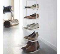 Yamazaki Etagère à chaussures avec 5 étagères blanche portable peu encombrante étroite en métal pour 5 paires de chaussures 22x77x14cm "TOWER"