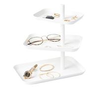 Yamazaki Home 4724 Plateau à accessoires à 3 étages et organisateur de bijoux, taille unique, blanc
