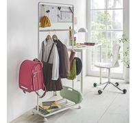 Yamazaki Home Porte-manteau sur roulettes pour chambre d'enfant 135cm blanc