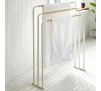 Yamazaki Home Porte-serviettes indépendant salle de bain métal blanc debout 3 rangées