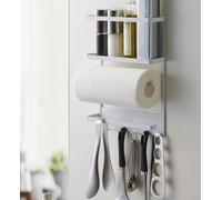Yamazaki 2744 Tower Magnetic Rack, White, Steel, 24.5 x 6.5 x 34 cm