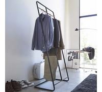 Yamazaki Home Portemanteau en métal Porte-manteau autonome mobile noir 61x163cm