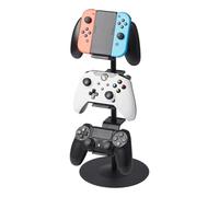 YAMAZAKI Support pour manettes de jeu 5089 – Noir, acier/ABS/résine, silicone, 17 x 17 x 38.5 cm