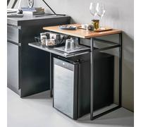 Yamazaki Home Table d'appoint avec rallonge 53x67x45cm Table de rangement Table de salon noire