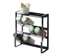 Yamazaki Home Tower Étagère à épices fine à 4 niveaux - Grande capacité, étagères inclinées, niveau supérieur plat - Idéal pour les comptoirs et les côtés de la cuisinière - Acier