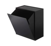 YAMAZAKI Home Tower Poubelle de rangement murale avec plateau, petite corbeille à papier avec couvercle, organiseur de salle de bain ou de cuisine - Plastique ABS