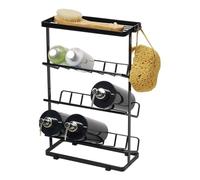 YAMAZAKI home Tower Support de salle de bain en acier pour salle de bain, support de rangement pour douche, taille M, 43,2 cm, peut contenir jusqu'à 9 distributeurs