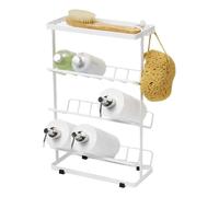 YAMAZAKI Home Tower Support de Salle de Bain en Acier pour Salle de Bain, Support de Rangement pour Douche, Taille M, 43,2 cm, Peut contenir jusqu'à 9 distributeurs