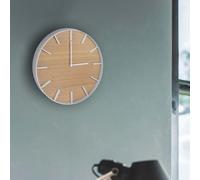 Yamazaki Horloge murale RIN métal et bois blanc naturel 26cm design moderne 04109
